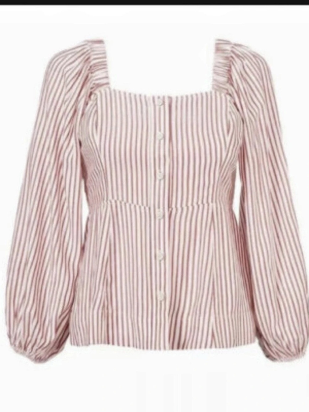 Cabi Carnival Top Striped Puff Sleeve Blouse
